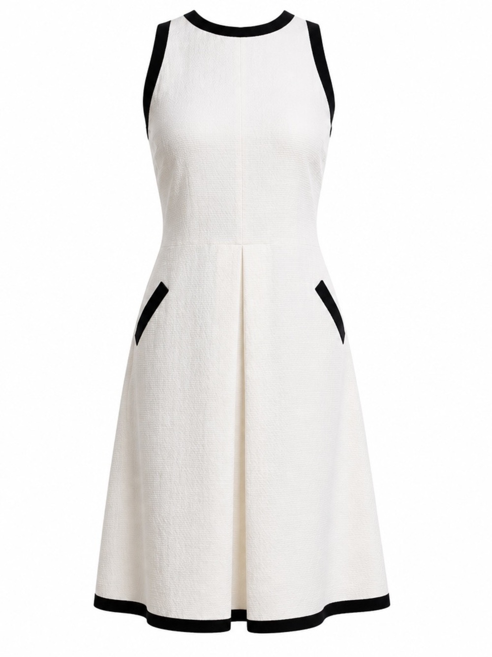MaxMara white and black A-Line Sleeveless Midi Dress M